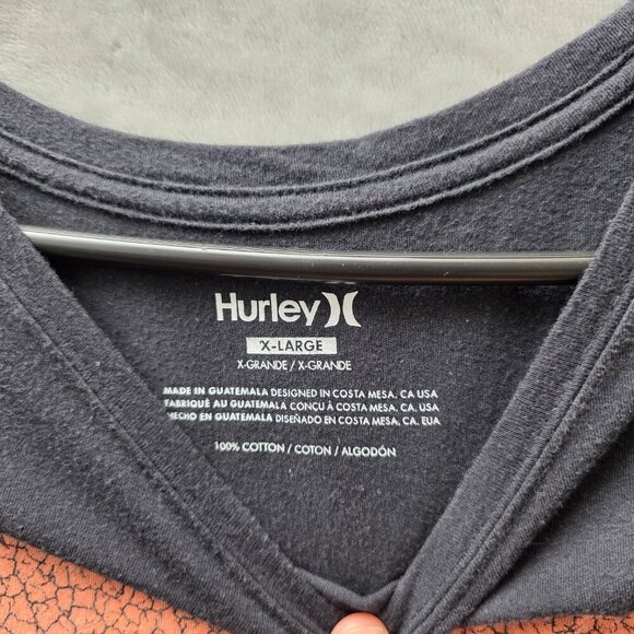 Hurley Womens XL Heart Logo Tee Black Orange - Picture 2 of 9